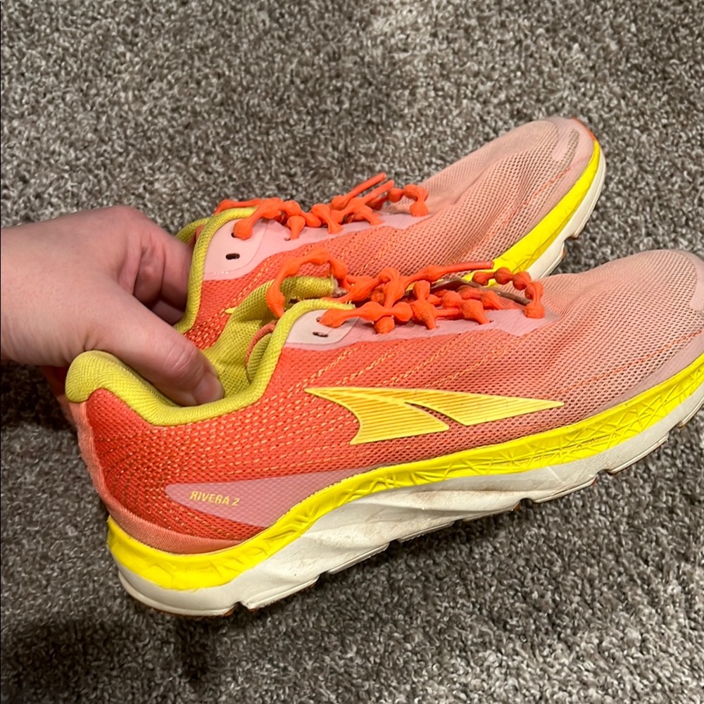 Altra Athletic Shoes Pink and Yellow Vibrant Design